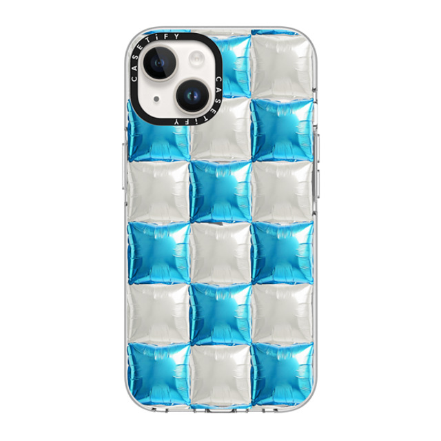 CASETiFY iPhone 14 ケース クリア クリア ケース MagSafe対応 Y2K,Pattern Balloon Checkers - Sky Blue