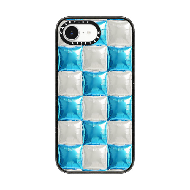 CASETiFY iPhone 16e Case Black Impact Case MagSafe Compatible Pattern,Y2K Y2K,Pattern Balloon Checkers - Sky Blue Back to School CASETiFY iPhone 16e Case Black Impact Case MagSafe Compatible Pattern,Y2K Y2K,Pattern Balloon Checkers - Sky Blue Back to School