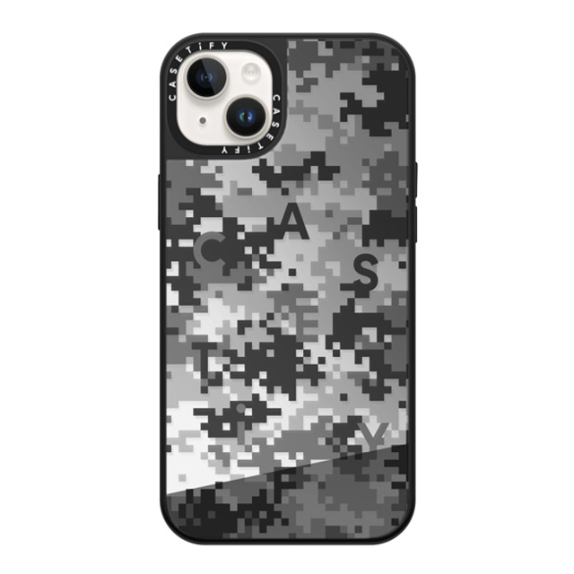 CASETiFY iPhone 14 Plus Case Silver on Black ミラーケース MagSafe対応 Pattern Pattern Gray Camo Mother's Day CASETiFY iPhone 14 Plus Case Silver on Black ミラーケース MagSafe対応 Pattern Pattern Gray Camo Mother's Day