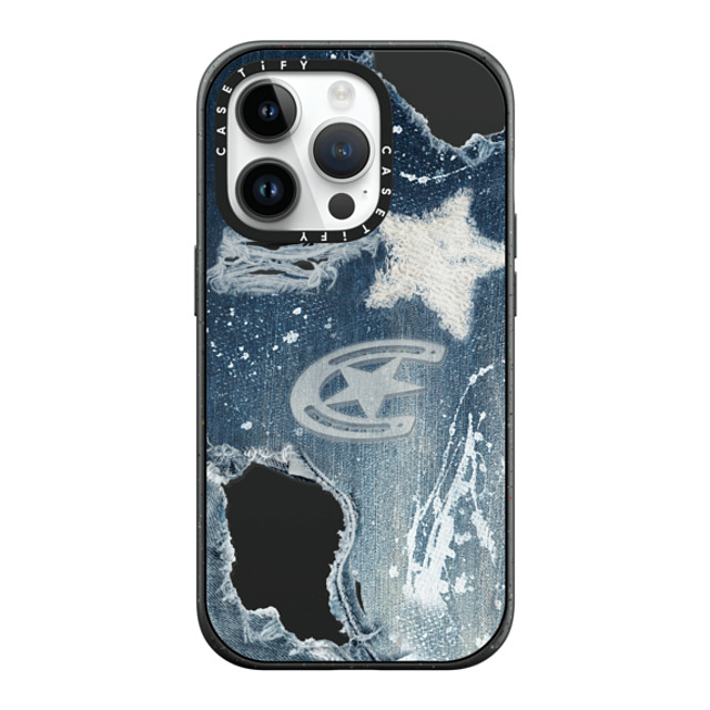 CASETiFY iPhone 14 Pro ケース マットブラック インパクトケース MagSafe対応 Pattern Denim