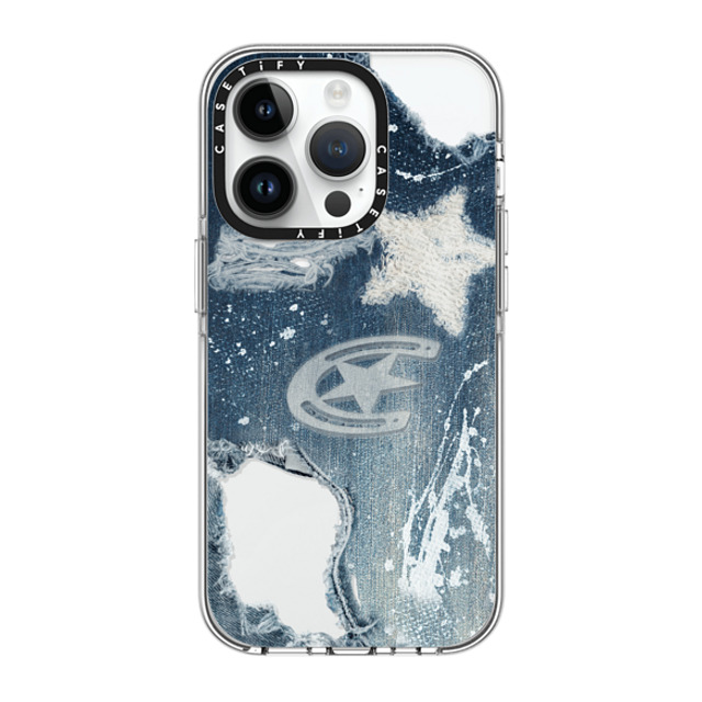 CASETiFY iPhone 14 Pro ケース クリア クリア ケース MagSafe対応 Pattern Denim