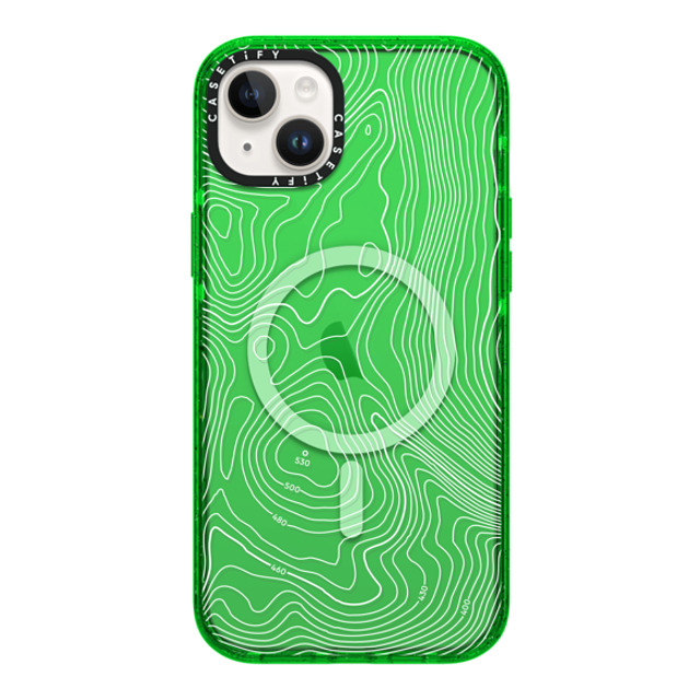 CASETiFY iPhone 14 Plus ケース グリーン インパクトケース MagSafe対応 nature,Pattern Topography Map