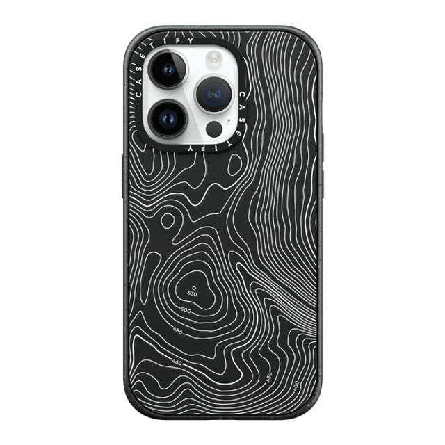 CASETiFY iPhone 14 Pro ケース マットブラック インパクトケース MagSafe対応 nature,Pattern Topography Map