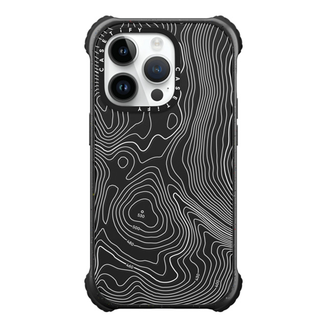 CASETiFY iPhone 14 Pro ケース マットブラック ウルトラ インパクトケース MagSafe 対応 nature,Pattern Topography Map