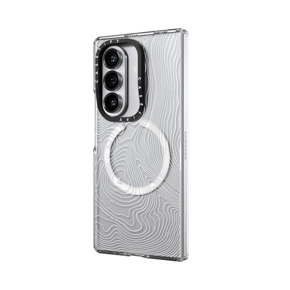 Clear Magnetic Galaxy Z Fold7 Case - Topography Map