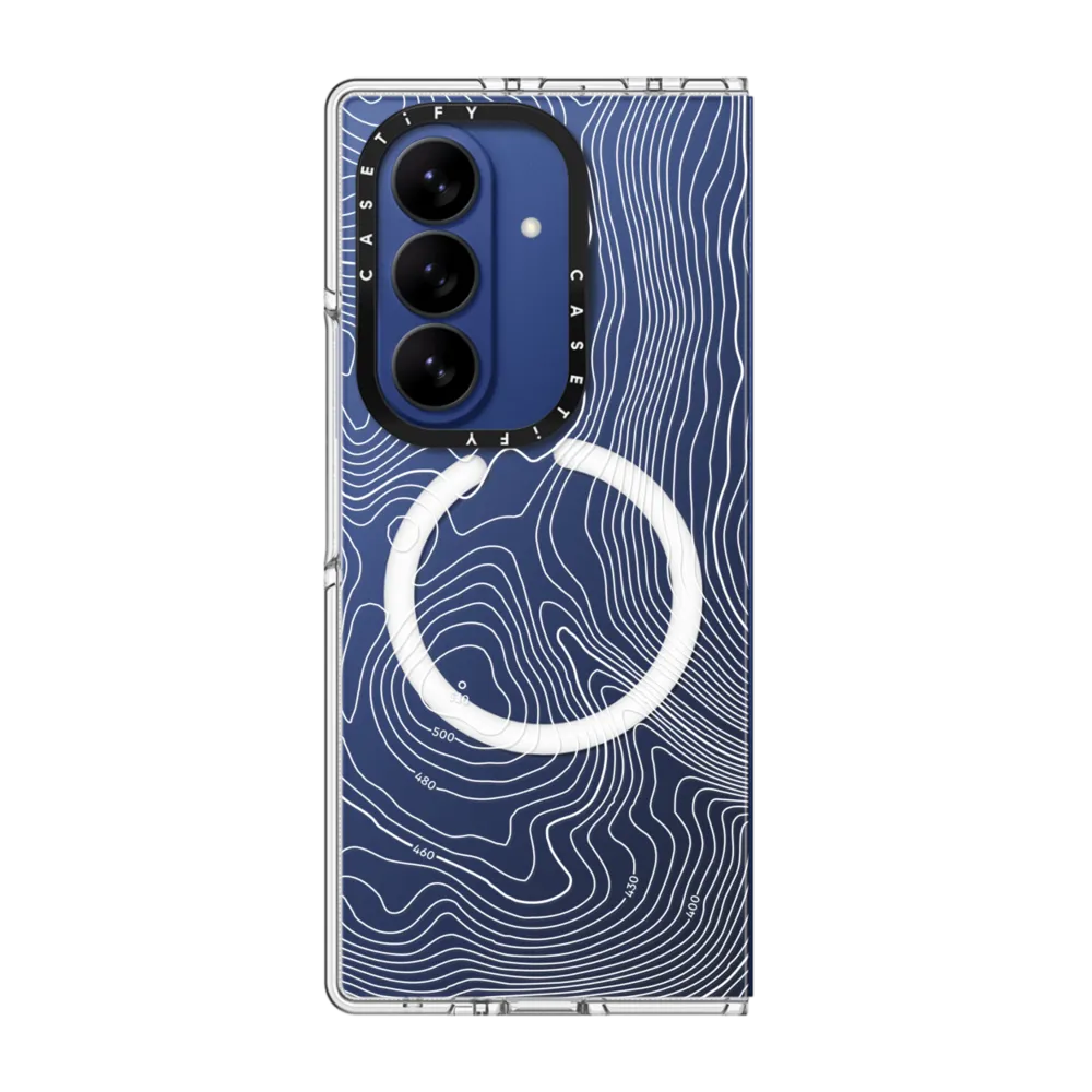 Clear Magnetic Galaxy Z Fold7 Case - Topography Map