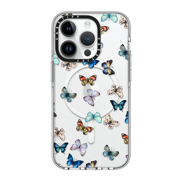 CASETiFY iPhone 14 Pro ケース クリア クリア ケース MagSafe対応 Animal Noir Butterfly