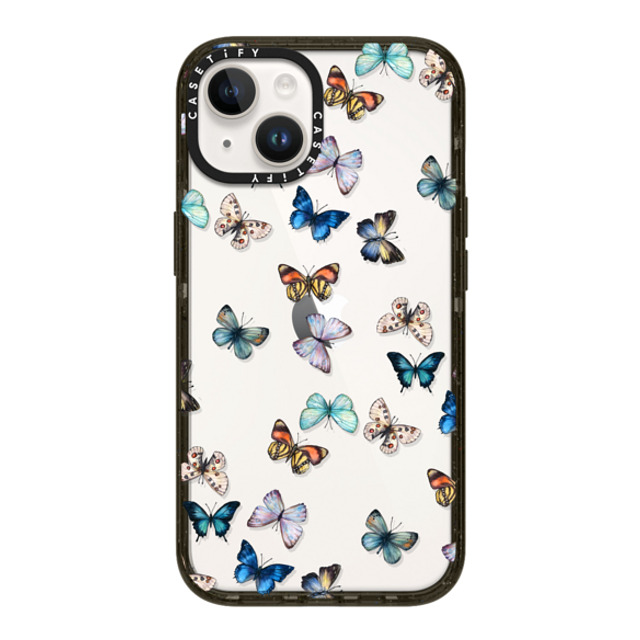 CASETiFY iPhone 14 ケース ブラック インパクトケース Animal Noir Butterfly