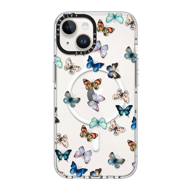 CASETiFY iPhone 14 ケース クリア クリア ケース MagSafe対応 Animal Noir Butterfly