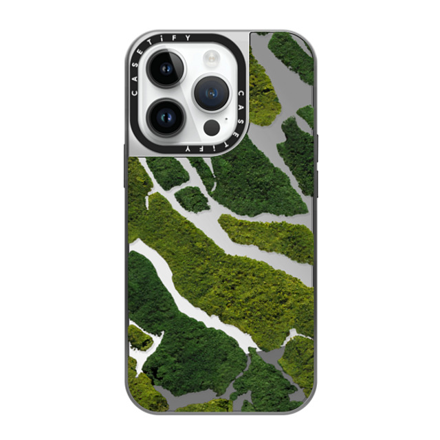CASETiFY iPhone 14 Pro Case シルバー (シルバーバンパー) ミラーケース MagSafe対応 nature nature Moss Camo Mother's Day CASETiFY iPhone 14 Pro Case シルバー (シルバーバンパー) ミラーケース MagSafe対応 nature nature Moss Camo Mother's Day