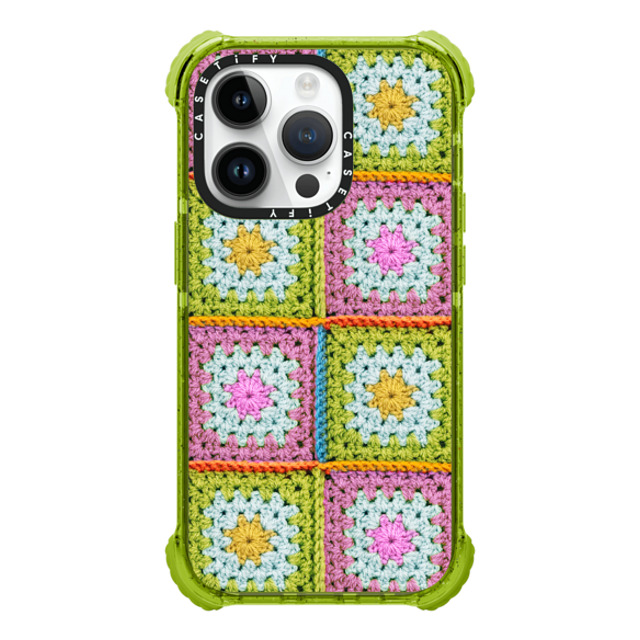 CASETiFY iPhone 14 Pro Case Kiwi ウルトラインパクトケース Cottagecore Crochet Granny Squares CASETiFY iPhone 14 Pro Case Kiwi ウルトラインパクトケース Cottagecore Crochet Granny Squares