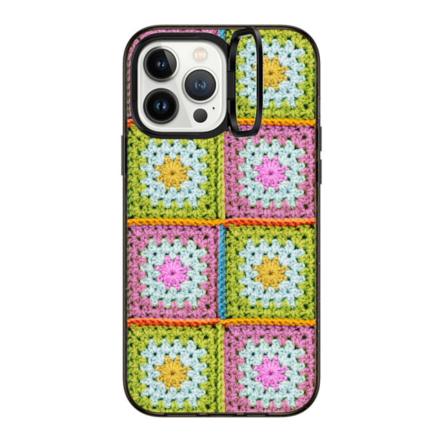 CASETiFY iPhone 13 Pro Max Case Black インパクトリングスタンドケース MagSafe対応 Cottagecore Cottagecore Crochet Granny Squares Father's Day CASETiFY iPhone 13 Pro Max Case Black インパクトリングスタンドケース MagSafe対応 Cottagecore Cottagecore Crochet Granny Squares Father's Day