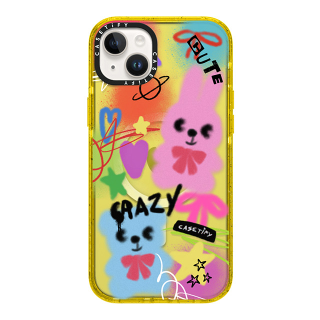 CASETiFY iPhone 14 Plus ケース イエロー インパクトケース MagSafe対応 Street Art Cute & Crazy