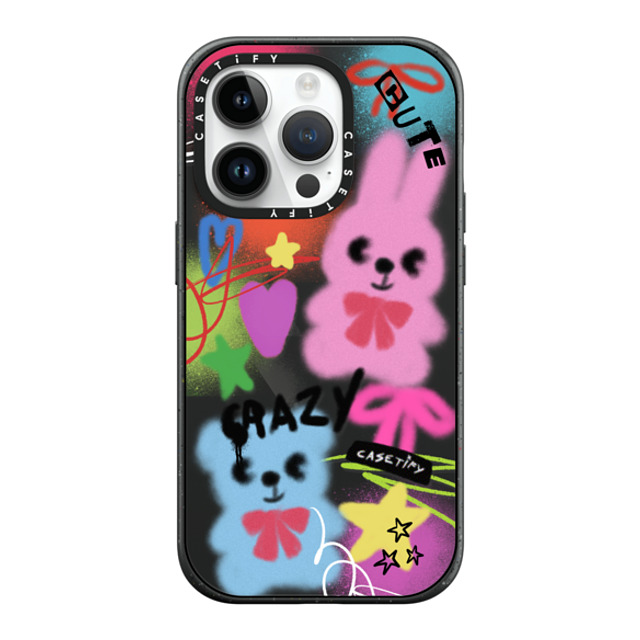 CASETiFY iPhone 14 Pro ケース マットブラック インパクトケース MagSafe対応 Street Art Cute & Crazy