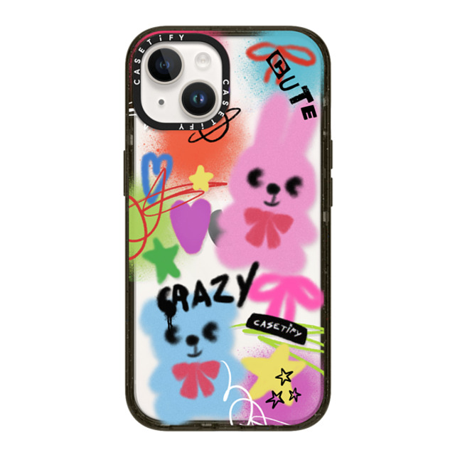 CASETiFY iPhone 14 ケース ブラック インパクトケース Street Art Cute & Crazy