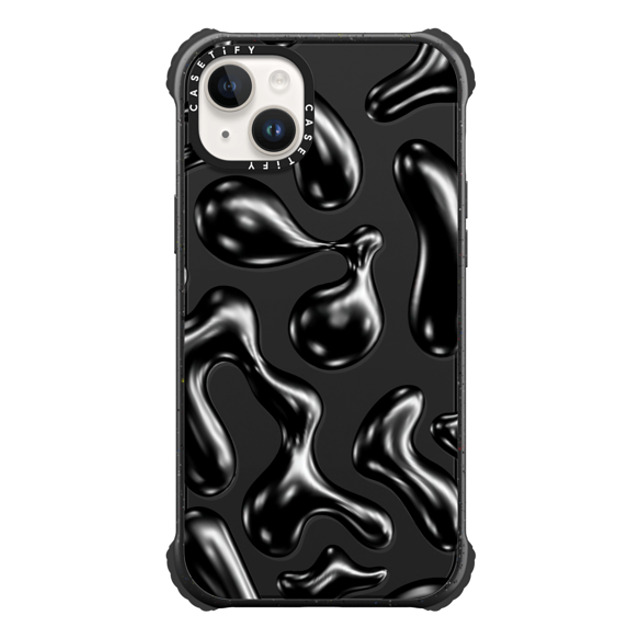 CASETiFY iPhone 14 Plus ケース マットブラック ウルトラインパクトケース Y2K,Pattern Liquid Groovy