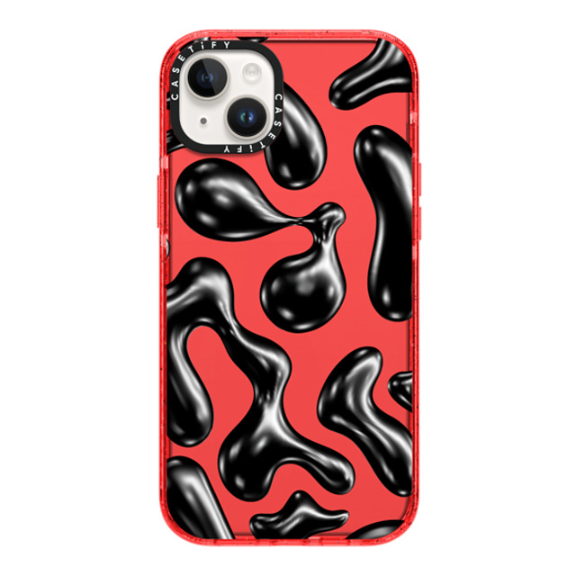 CASETiFY iPhone 14 Plus ケース レッド インパクトケース Y2K,Pattern Liquid Groovy