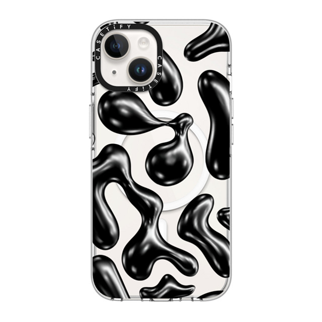 CASETiFY iPhone 14 ケース クリア クリア ケース MagSafe対応 Y2K,Pattern Liquid Groovy