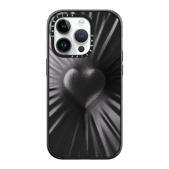 CASETiFY iPhone 14 Pro ケース マットブラック インパクトケース MagSafe対応 Y2K Leather Heart