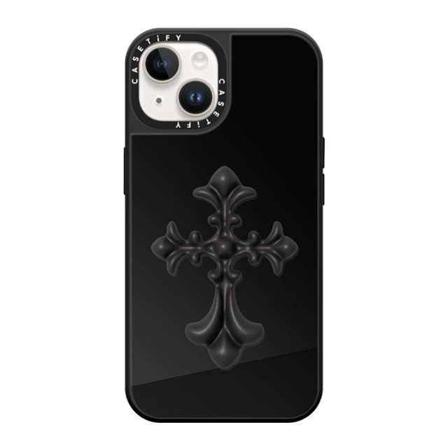 CASETiFY iPhone 14 ケース Black on Black ミラーケース MagSafe対応 Y2K Y2K Cross Heritage Father's Day CASETiFY iPhone 14 ケース Black on Black ミラーケース MagSafe対応 Y2K Y2K Cross Heritage Father's Day