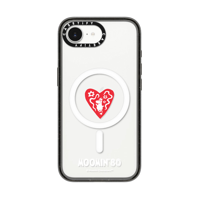 Moomin x CASETiFY iPhone 16e �P�[�X Heart,Cartoon �u���b�N �C���p�N�g�P�[�X MagSafe�Ή� Moomin in Heart Case