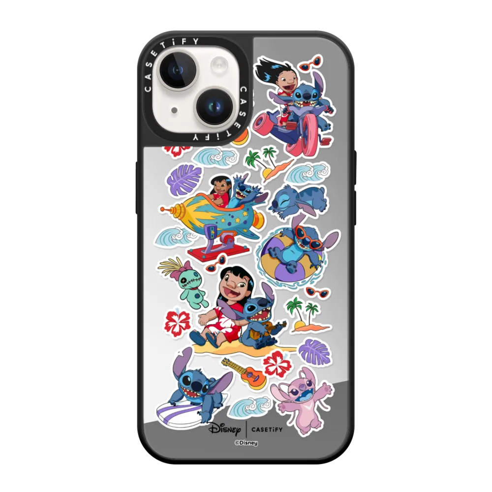 Mirror iPhone 14 Case MagSafe Compatible - Lilo & Stitch Sticker Case
