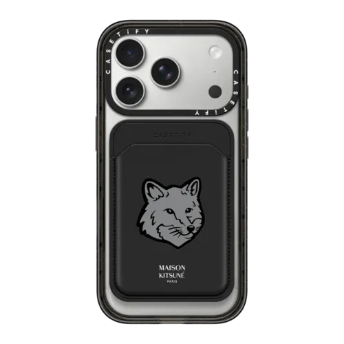 Snappy MagSafe Wallet - Maison Kitsune Classic Fox Logo Stone Snappy Wallet