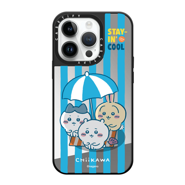 Chiikawa D2 x CASETiFY iPhone 14 Pro �P�[�X Silver on Black �~���[�P�[�X MagSafe�Ή� Chiikawa Stayin' Cool Case