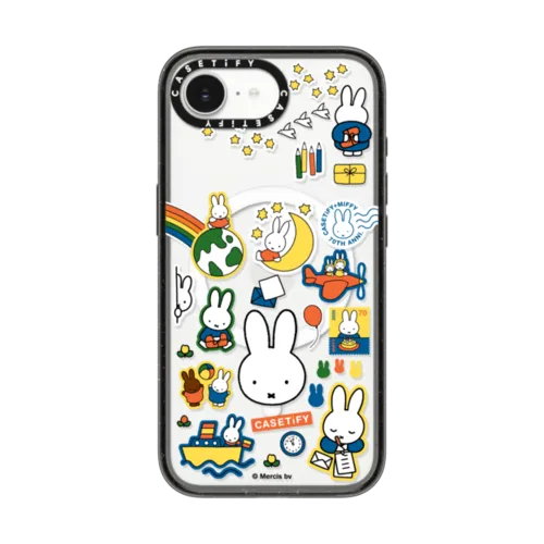 iPhone 16e - Miffy Postage Collage Sticker Case (Clear)