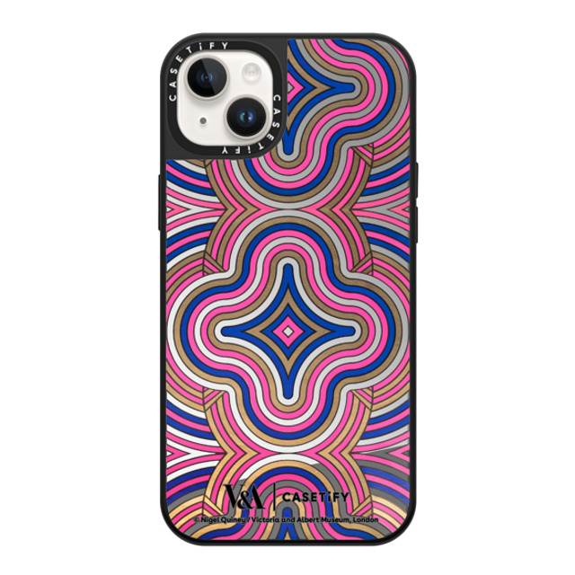 VA Museum x CASETiFY iPhone 14 Plus �P�[�X Geometric,Fine Art Silver on Black �~���[�P�[�X MagSafe�Ή� V & A Geometry Edit, Carnival 2 Case