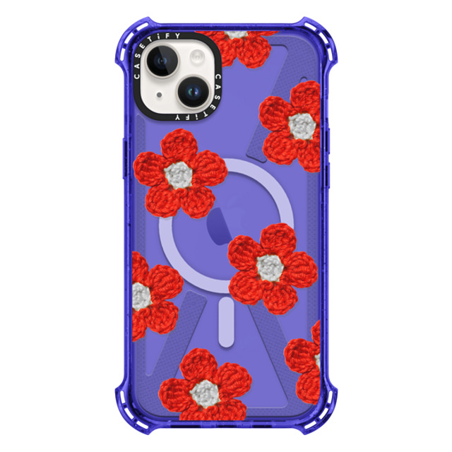 CASETiFY iPhone 14 Plus ケース Peri Purple バウンスケース Pattern,Y2K Y2K,Pattern Crochet Flowers - Red Father's Day CASETiFY iPhone 14 Plus ケース Peri Purple バウンスケース Pattern,Y2K Y2K,Pattern Crochet Flowers - Red Father's Day