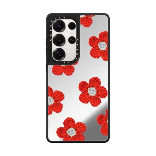 Galaxy S25 Ultra - Crochet Flowers - Red