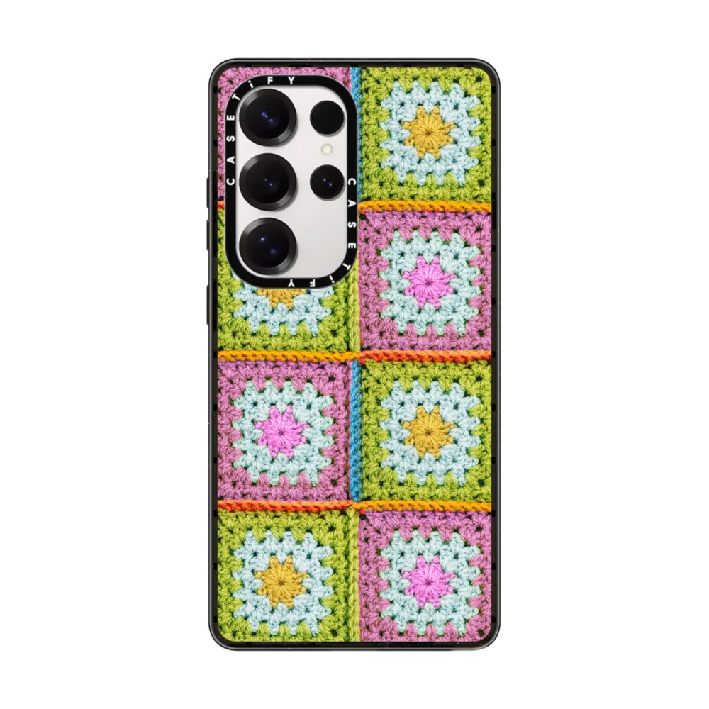 Impact Magnetic Galaxy S25 Ultra Case - Crochet Granny Squares