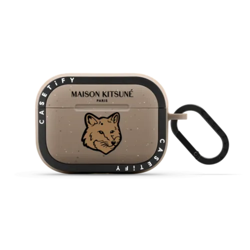 AirPods Pro 2 - Maison Kitsune Classic Fox Logo Ginger Brown Earbuds Case