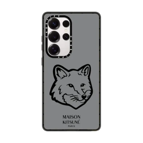 Galaxy S25 Ultra - Maison Kitsune Classic Fox Logo Case - Stone