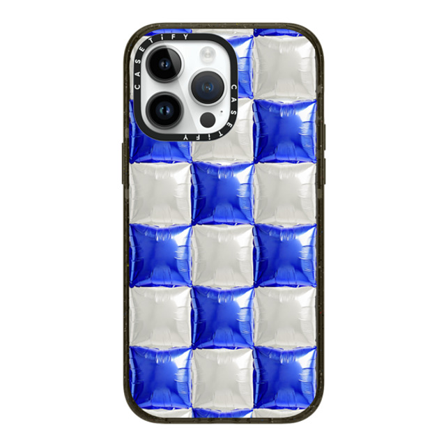 CASETiFY iPhone 14 Pro Max ケース ブラック インパクトケース MagSafe対応 Y2K,Pattern Balloon Checkers - Royal Blue