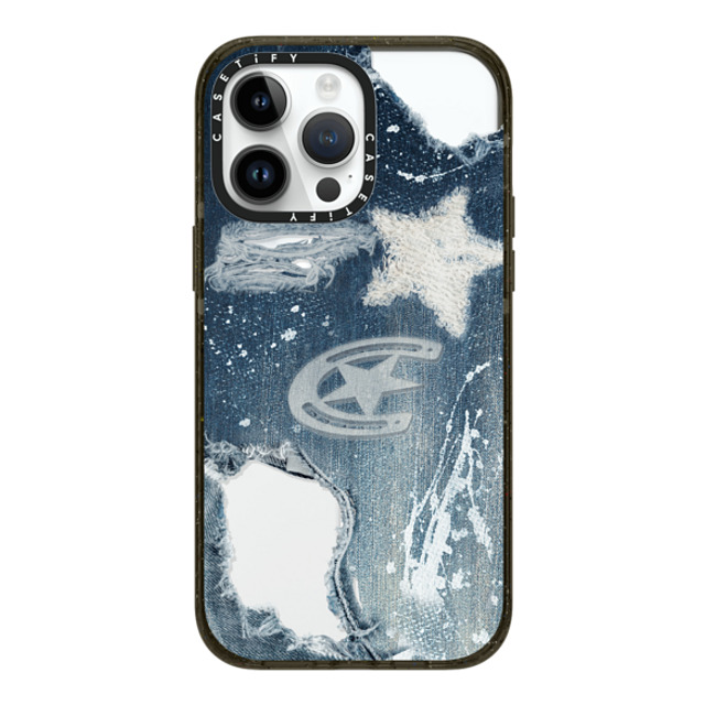 CASETiFY iPhone 14 Pro Max ケース ブラック インパクトケース MagSafe対応 Pattern Denim