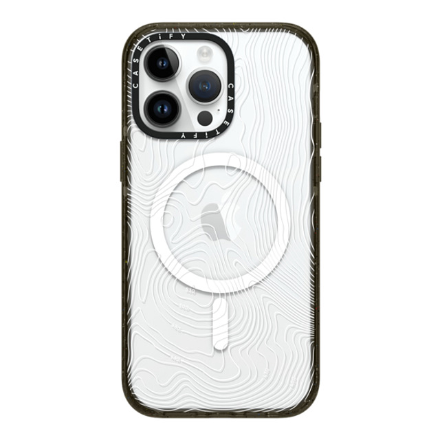 CASETiFY iPhone 14 Pro Max ケース ブラック インパクトケース MagSafe対応 nature,Pattern Topography Map