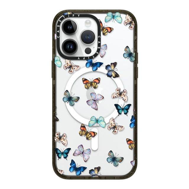 CASETiFY iPhone 14 Pro Max ケース ブラック インパクトケース MagSafe対応 Animal Noir Butterfly