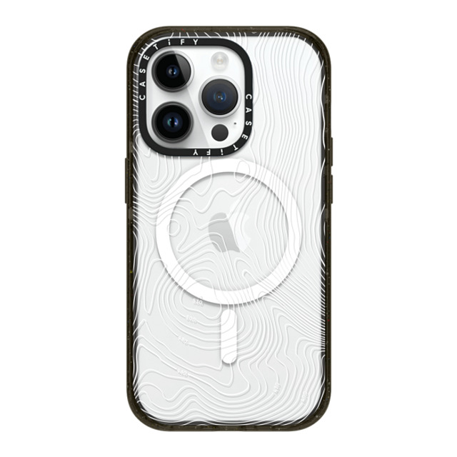 CASETiFY iPhone 14 Pro ケース ブラック インパクトケース MagSafe対応 nature,Pattern Topography Map