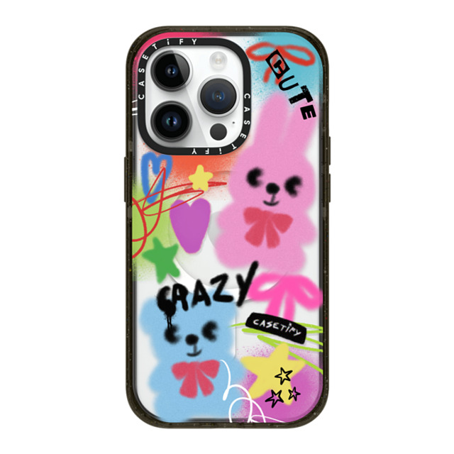 CASETiFY iPhone 14 Pro ケース ブラック インパクトケース MagSafe対応 Street Art Cute & Crazy