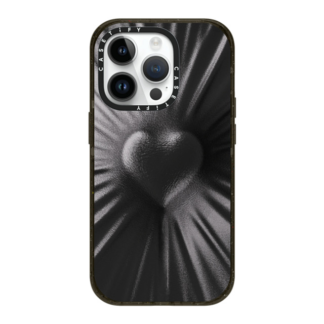 CASETiFY iPhone 14 Pro ケース ブラック インパクトケース MagSafe対応 Y2K Leather Heart