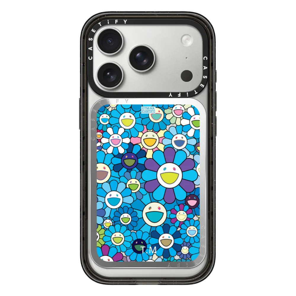 Snappy™ Mirror Cardholder Stand MagSafe Compatible - FLOWERS BLOOM (BLUE) SNAPPY CARDHOLDER STAND