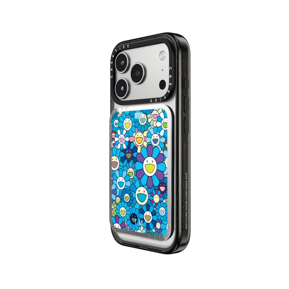 Snappy™ Mirror Cardholder Stand MagSafe Compatible - FLOWERS BLOOM (BLUE) SNAPPY CARDHOLDER STAND