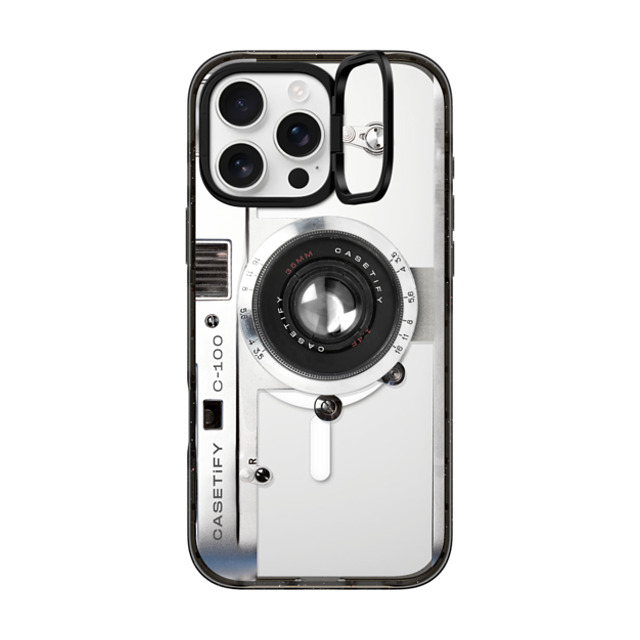 CASETiFY iPhone 16 Pro Max ケース ブラック インパクトリングスタンドケース MagSafe対応 Camera Case - Retro casetify