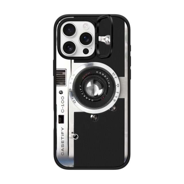 CASETiFY iPhone 16 Pro Max ケース マットブラック インパクトリングスタンドケース MagSafe対応 Camera Case - Retro casetify