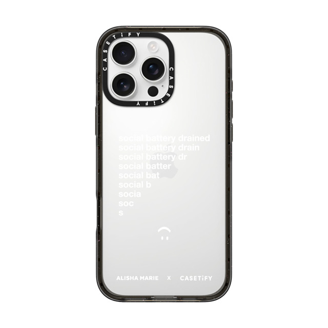CASETiFY iPhone 16 Pro Max ケース ブラック インパクトケース Alisha Marie Social Battery Case casetify