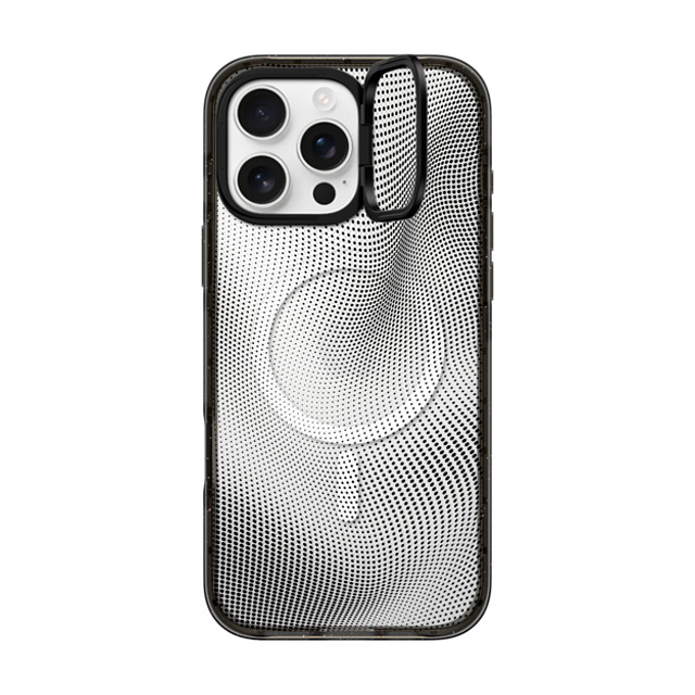 CASETiFY iPhone 16 Pro Max ケース ブラック インパクトリングスタンドケース MagSafe対応 Halftone Case casetify