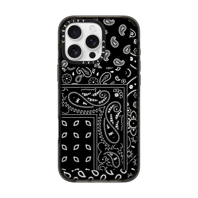 CASETiFY iPhone 16 Pro Max ケース ブラック インパクトケース MagSafe対応 Paisley Case - Black casetify