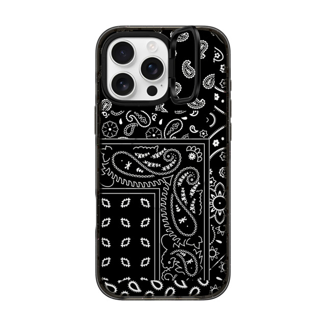 CASETiFY iPhone 16 Pro Max ケース ブラック インパクトリングスタンドケース MagSafe対応 Paisley Case - Black casetify